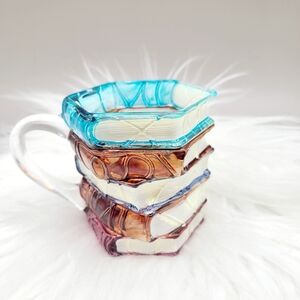 Artistic Colorful Stacked Books Mug, NWOT